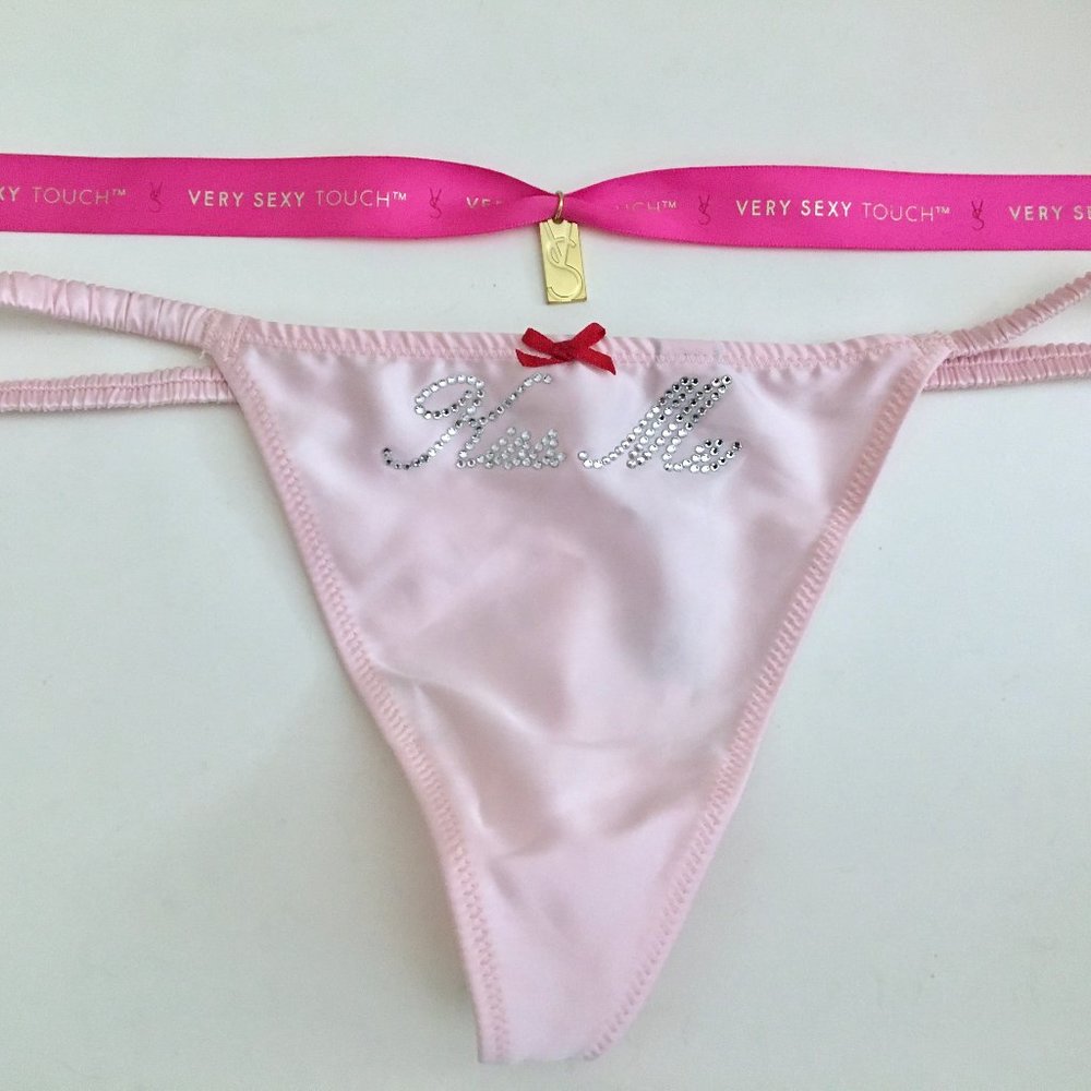 RARE ~ Victorias Secret Dream Angels V String Thong Bow Pink